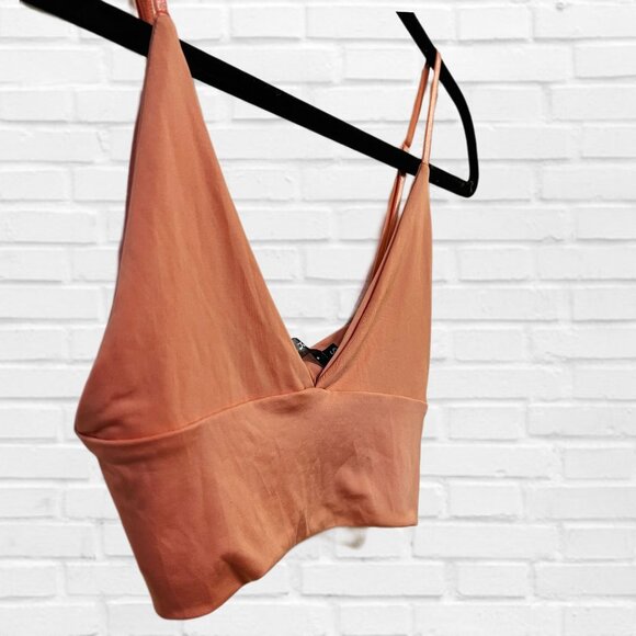 For Love & Lemons Seamless Bralette Top Cropped Bra Spaghetti Adjustable Strap - Picture 8 of 10